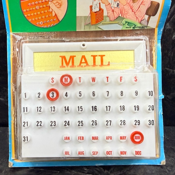 Vintage Letter Holder with Ring-A-Date Calendar - Picture 4 of 12